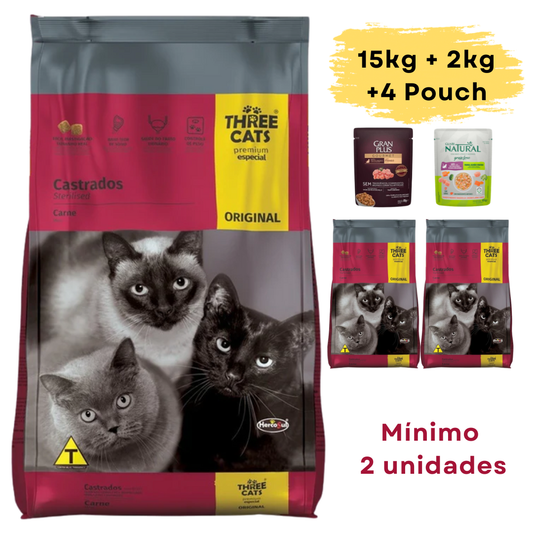 Three Cats Original Gato Castrado 15 kg