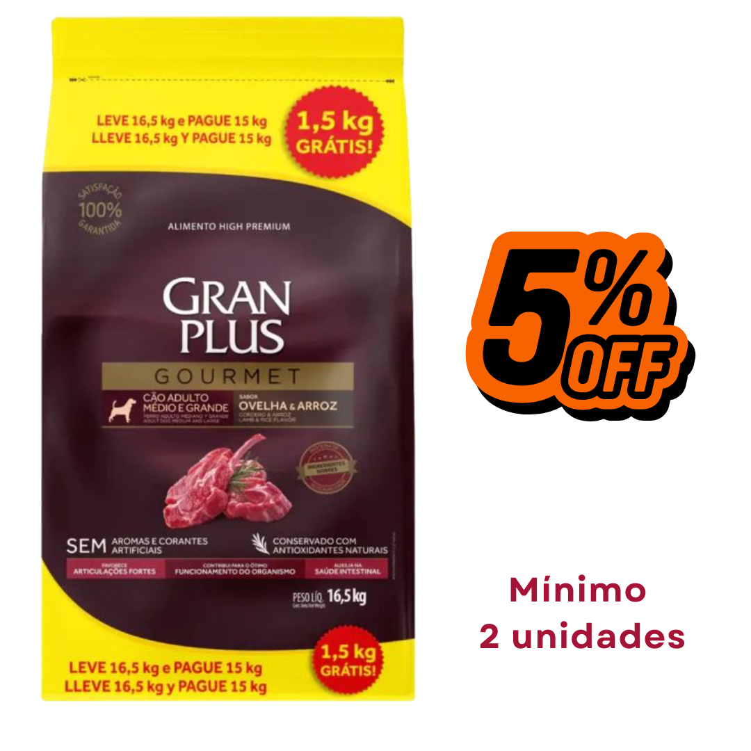 Gran Plus Gourmet Adulto Cordero 16,5 kg